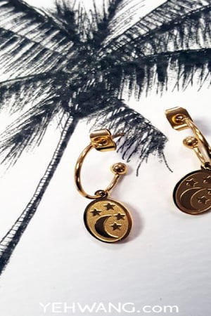 boucles d'couleur oreilles dream night plaqué couleur or h5 Image2